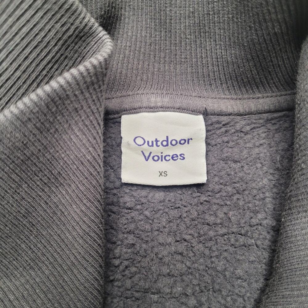 Outdoor Voices Sweatshirt XS Gray Fleece 1/4 Zip Funnel High Neck Nimbus - Picture 7 of 9